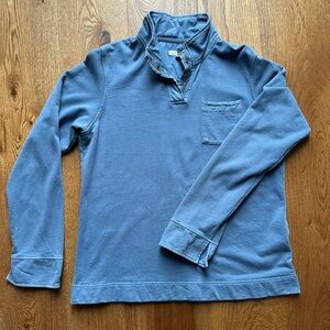 Orvis Blue Garment-Dyed Cotton Pullover Sweatshirt, Large